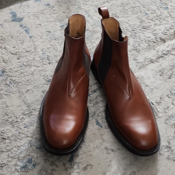 Men\'s  genuine calf skin Chelsea boot. Cognac color, sz 12 1/2. Leather sole. Chelsea - Mens Ankle Boot - Cognac Leather | Fairfax & Favor main image 4